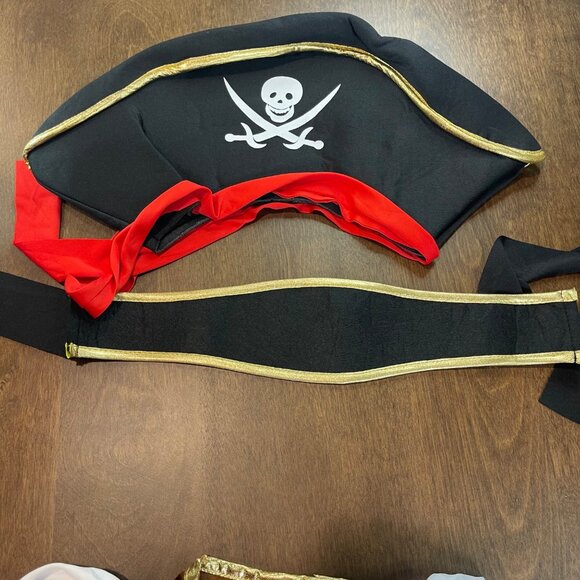 Zucos Pirate Halloween Costume Girls Size 7-9 Dress Up Cosplay Dagger, Hat NEW - Picture 6 of 11